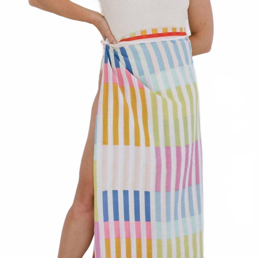 NEW SUNSHINE TIENDA stripe sarong in rainbow